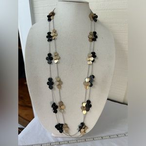 Long unique gold and black sequin necklaces
